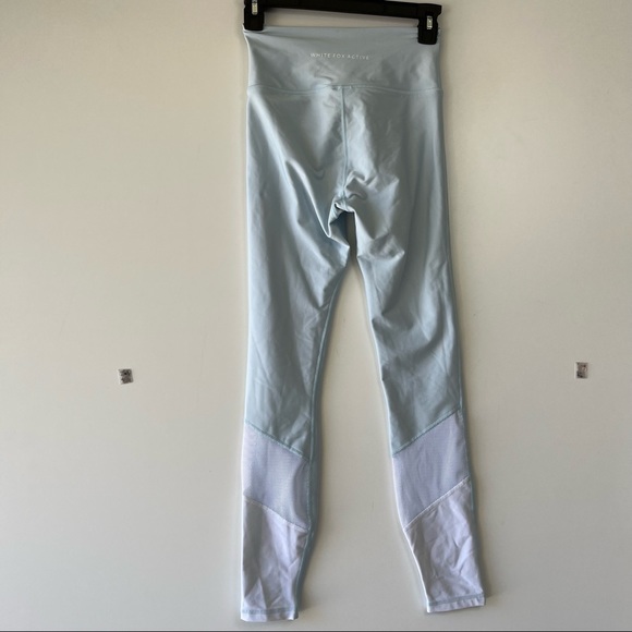 White Fox Boutique active light blue high waisted mesh panel leggings - Picture 3 of 6